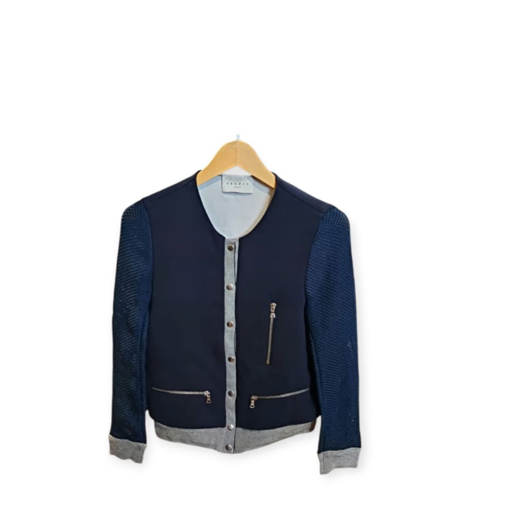 Sandro Navy Jacket Bomber With zipper