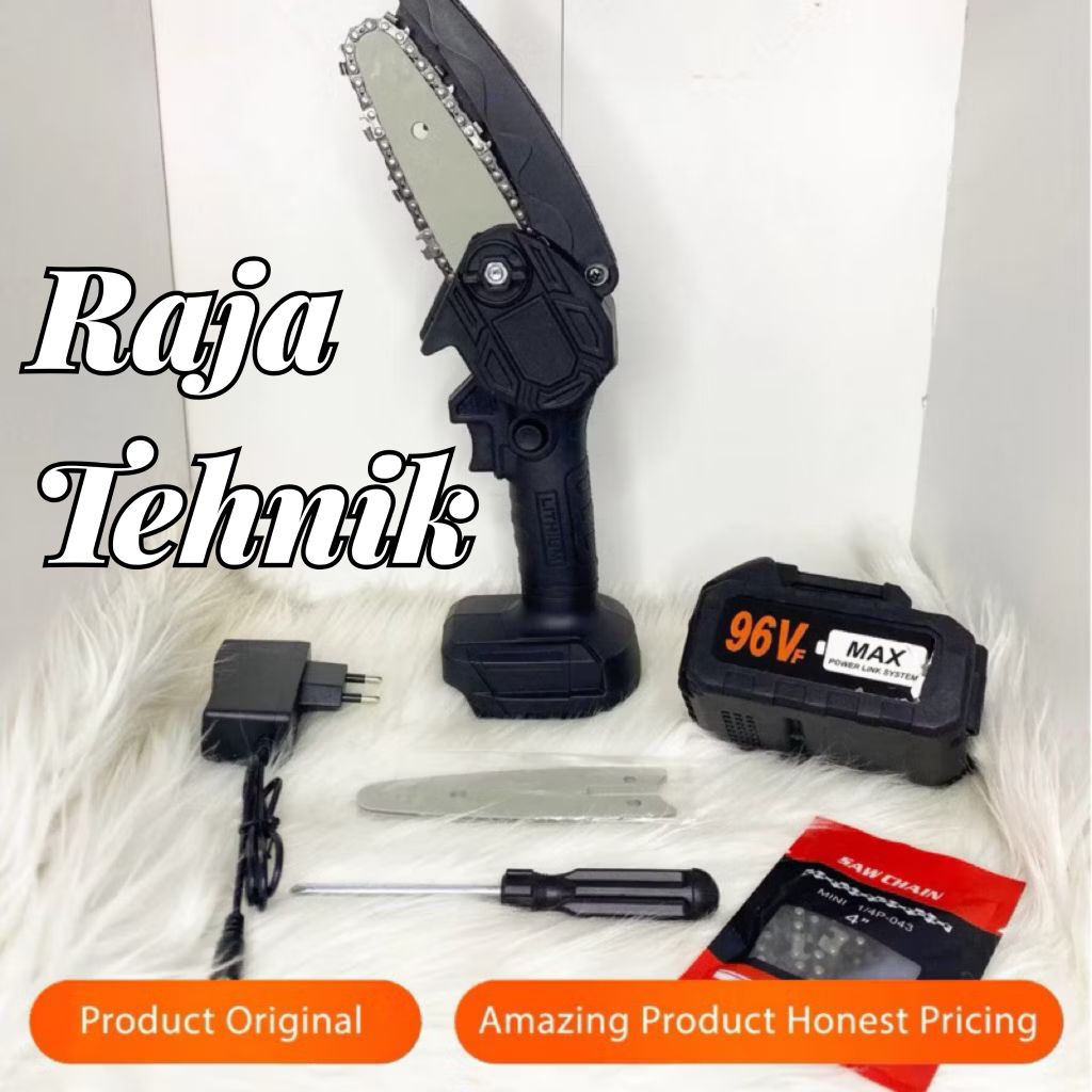 GERGAJI LISTRIK MINI 6 INCH CHAINSAW PORTABLE GERGAJI MESIN PEMOTONG KAYU KECIL / GERGAJI MINI BATRE
