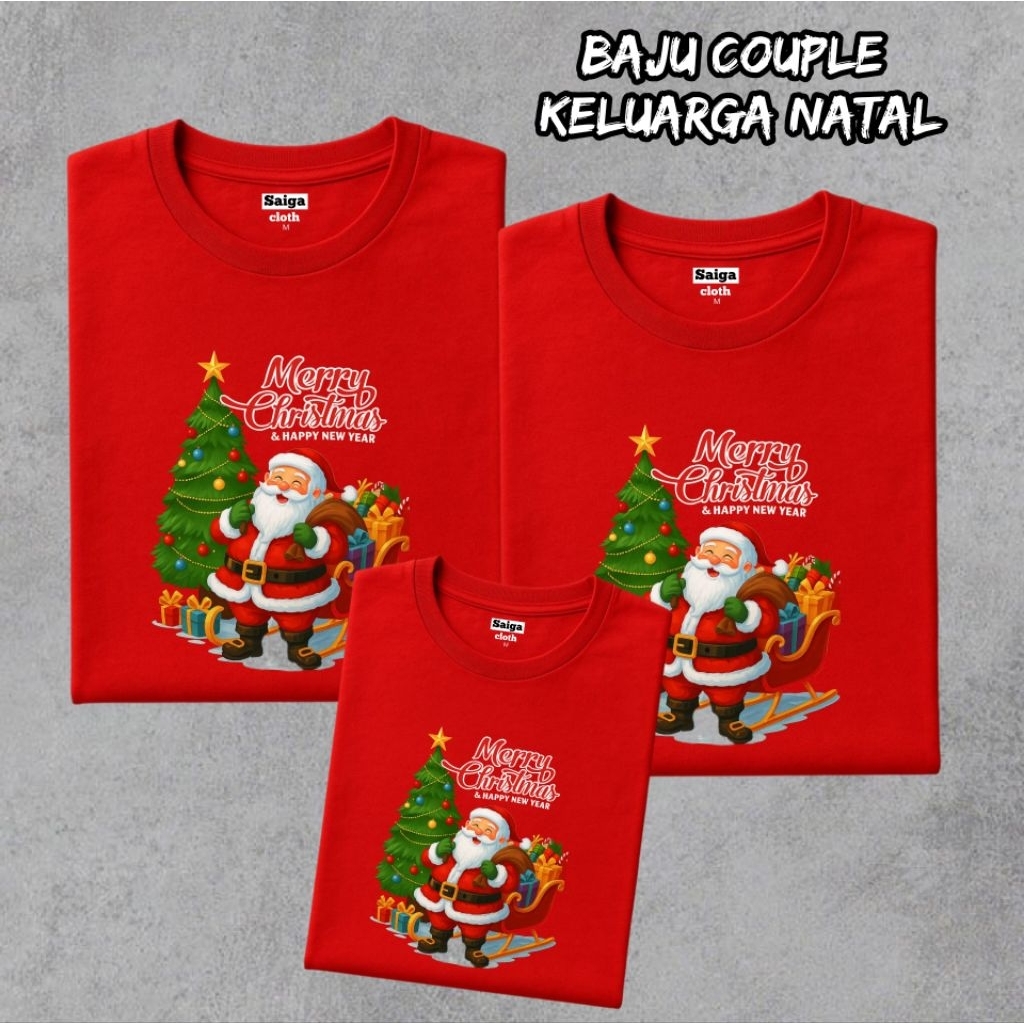 COD Baju couple Keluarga Natal bahan katun combed premium
