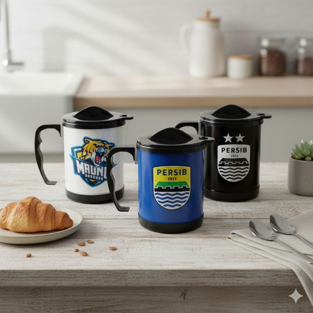 Botol minum Tumbler Mug Gelas kopi teh unik Club sepakbola Persib Maung Bandung aesthetic wadah gela