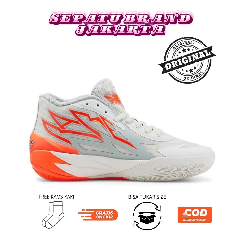 Sepatu Basket Pria Lamelo Terbaru Mb02 Orange Olahraga Daily Mens