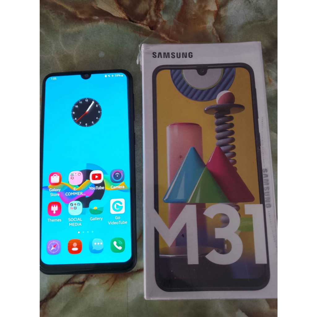 SAMSUNG M31 6/128GB BLUE (SECOND) + KOTAK LENGKAP ==> HARGA BOLEH NEGO DIKIT YA GAN