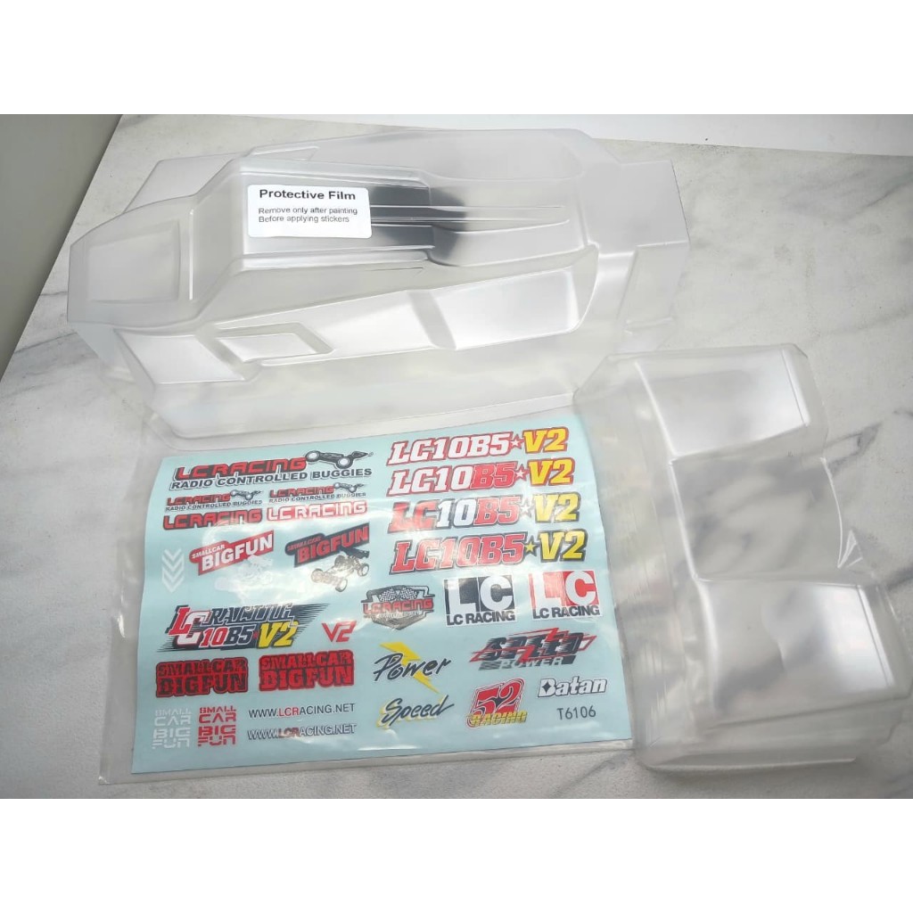 LC Racing - LC10B5 V2 Buggy Body/Rear Aero Wing (Light Weight) (C7130)