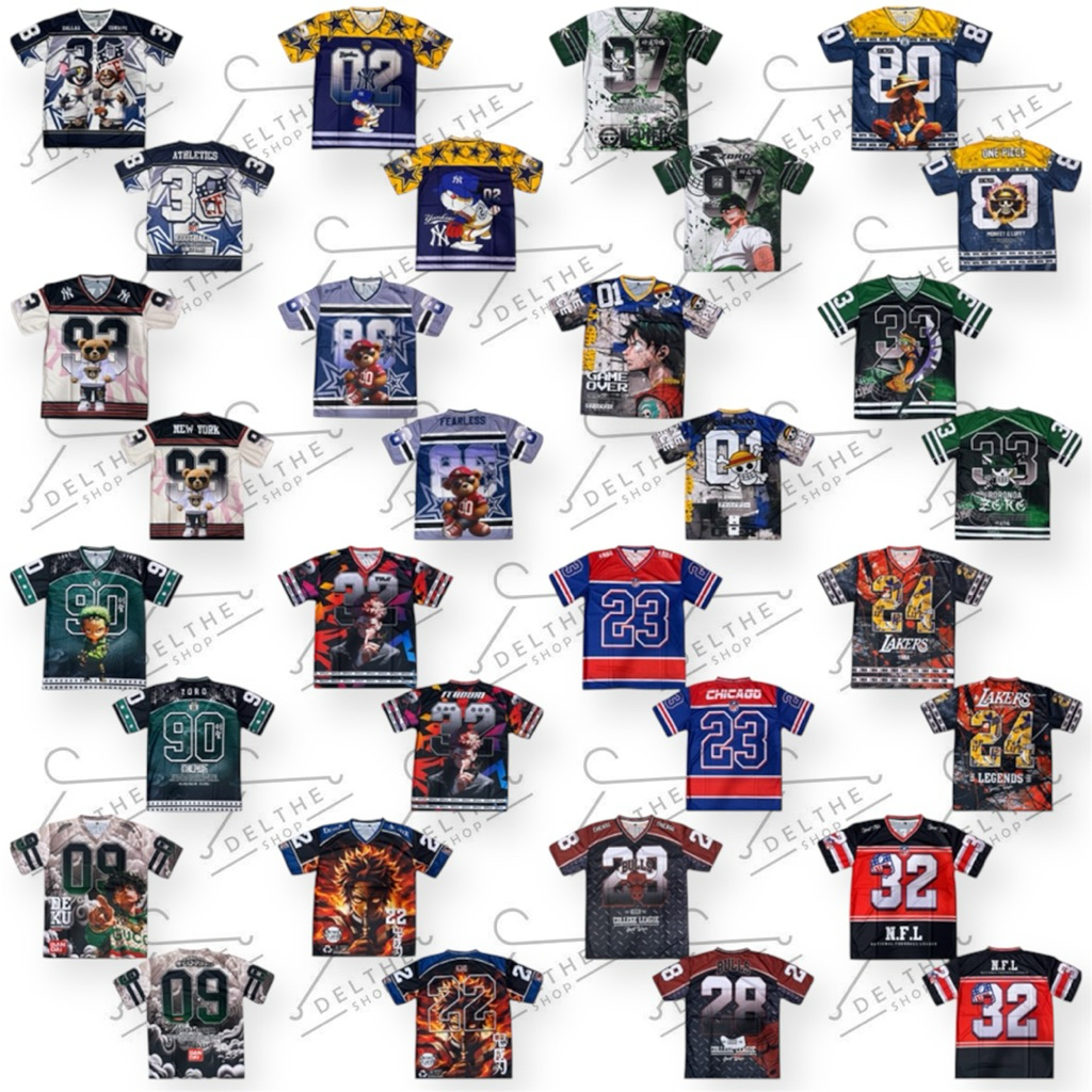 DELTHE SHOP | BAJU JERSEY ATASAN DEWASA BASKET NOMOR ANGKA ONE PIECE BEAR LENGAN PENDEK PRIA WANITA 