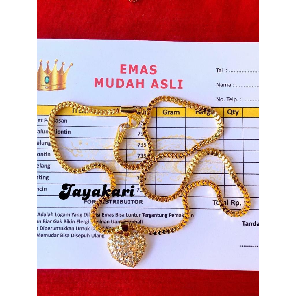kalung dewasa emas muda tidak luntur kadar 375%