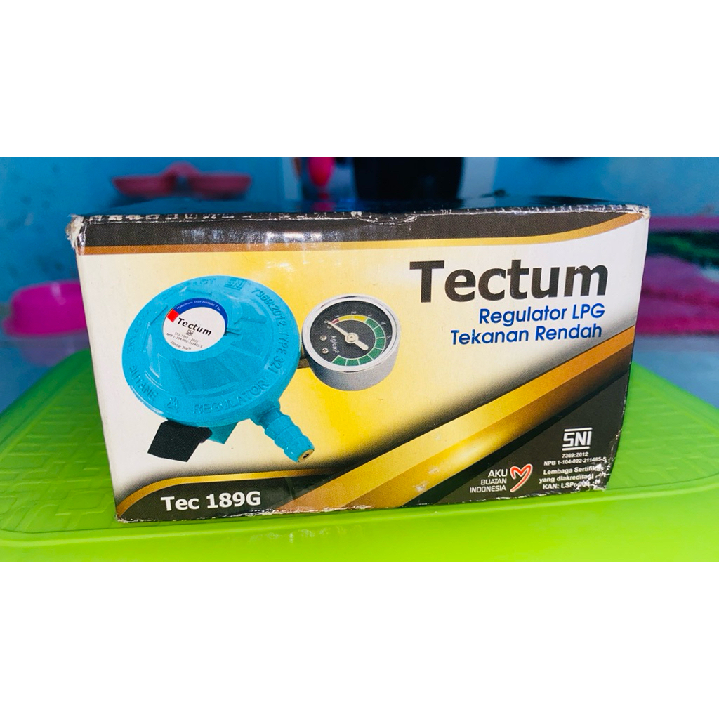 Regulator Gas LPG Tectum TEC 189G Tekanan Rendah (SNI) | Pengaman Anti Kebocoran & Meteran Akurat