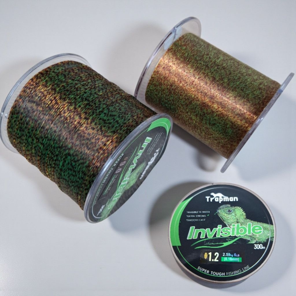 Senar Pancing Ikan Line Fishing Bunglon Nylon Hijau Bintik 300 meter Speckle Invisible Line Nilon Bu