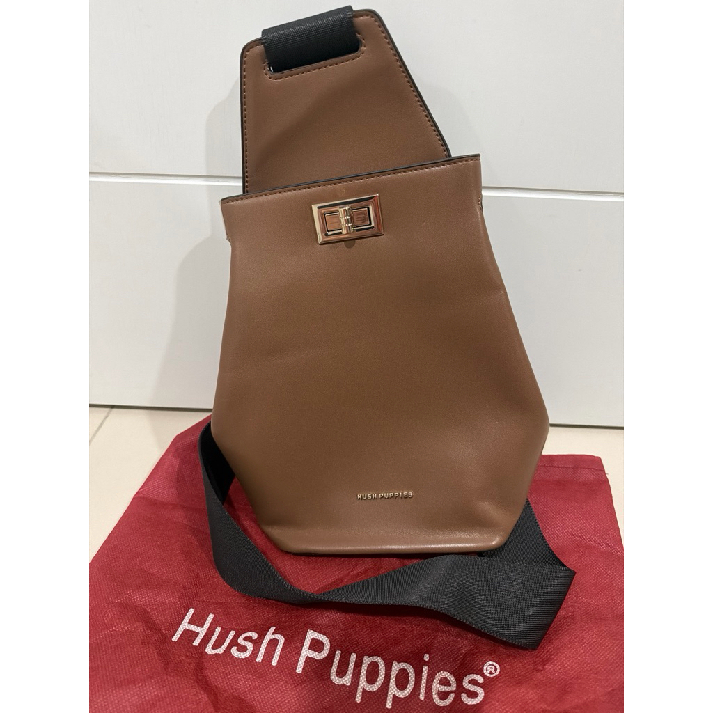 NEW Hush puppies sling bag Brown - tas selempang coklat