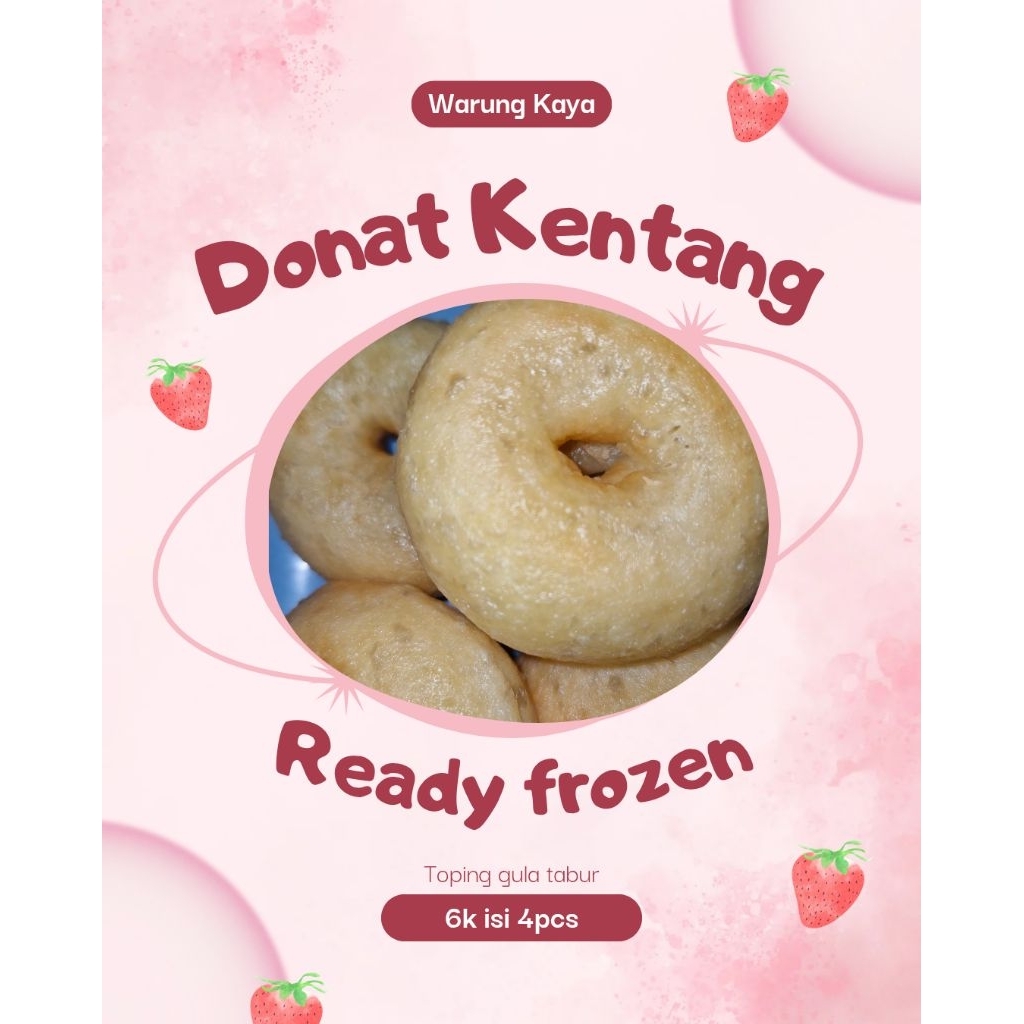 DONAT KENTANG MINI FROZEN TOPING GULA ISI 4 PCS