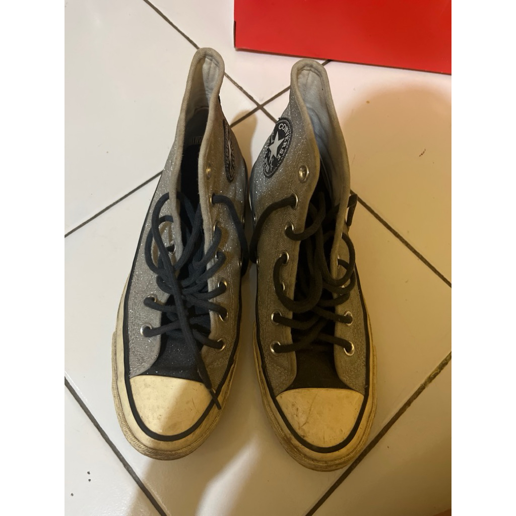 sepatu converse 70th glitter abu