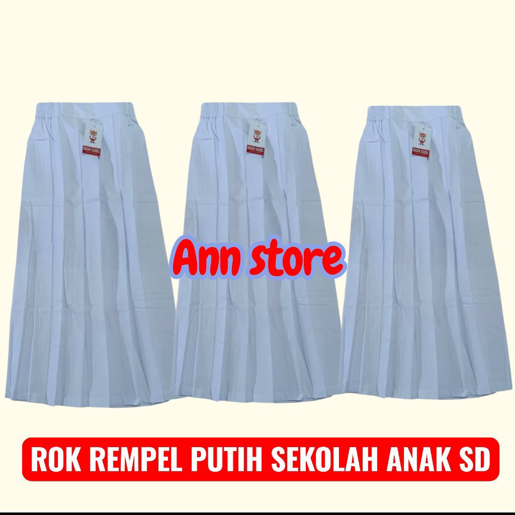 Rok putih sd panjang,Seragam sekolah sd,Rok sekolah sd