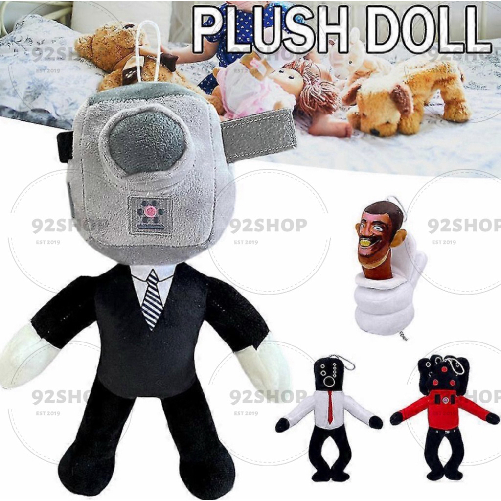 Boneka cameraman skibidi toilet 30 CM | boneka agent camera skibidi toilet | cctv man skibidi toilet