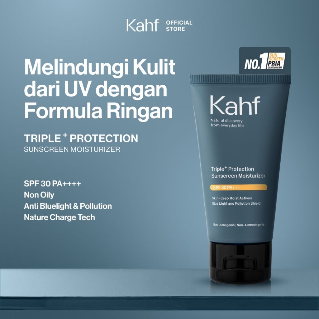 Kahf Sunscreen Moisturizer (Untuk Pria) Triple Protection SPF30++