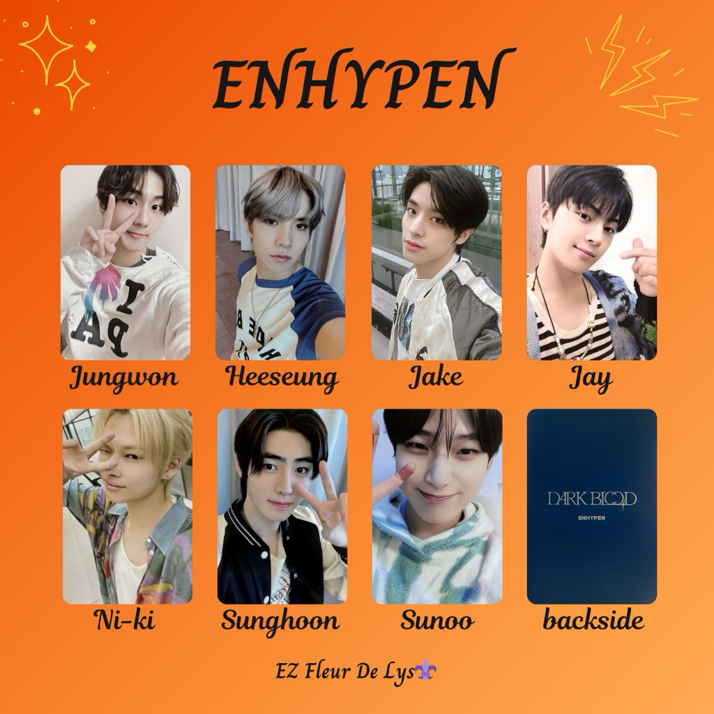 photocard replika pc unofficial ENHYPEN Dark Blood JUNGWON HEESEUNG JAKE JAY NIKI SUNGHOON SUNOO