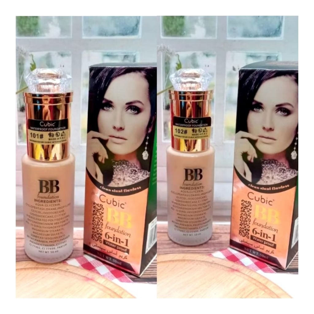 [ Pilih Warna/ 1 Pcs ] Cubic BB Foundation Waterproof