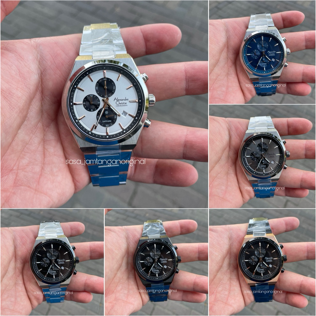 Jam Tangan Alexandre Christie AC 8697 Crono Original Pria