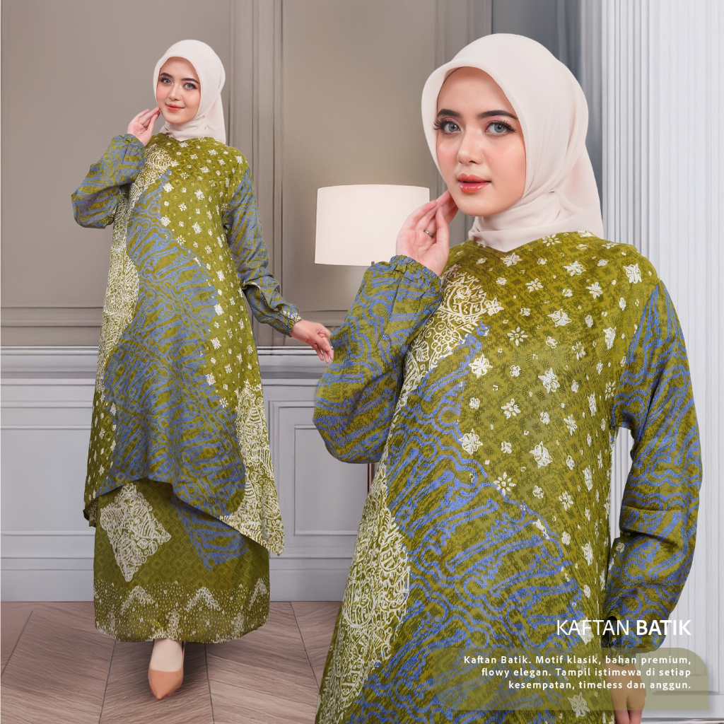 AMANILLA - Maya | Set Tunik Batik Premium Dobby Sutra Viscose - Elegant & Ekseklusif