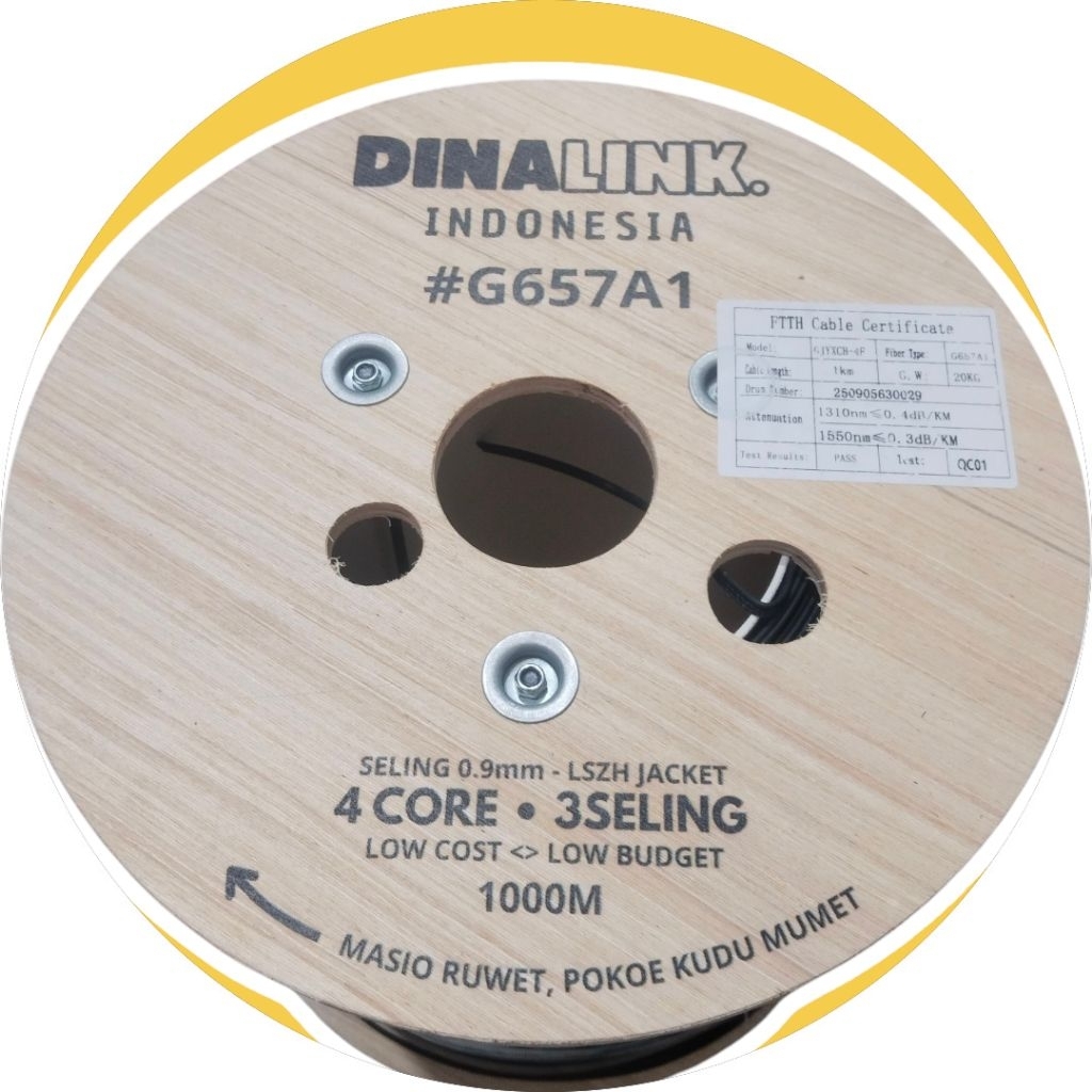 DINALINK kabel fiber optik 4core 3sellink 1000meter