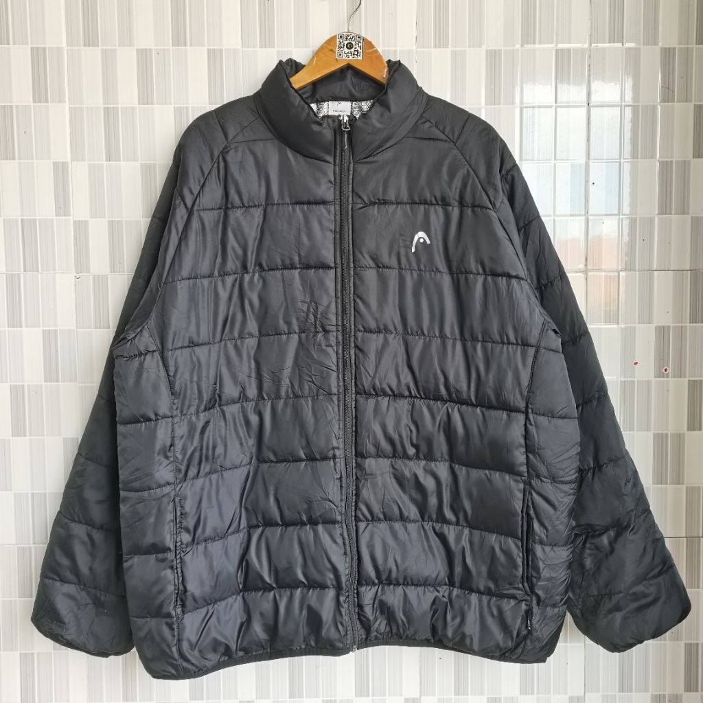 A411. JAKET PUFFER THERMAL HEAD WARNA HITAM SIZE XL  PRELOVED