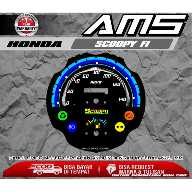 PAPAN SPEEDOMETER CUSTOM HONDA SCOOPY FI