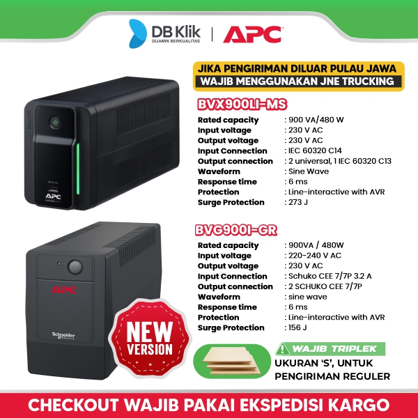 APC BVX900LI-MS/BVG900I-GR Easy UPS 900VA 480W