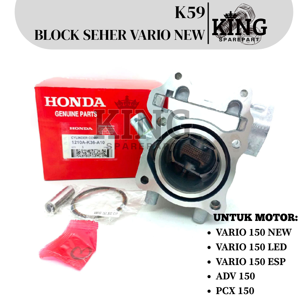 K59 BLOCK SEHER KOMPLIT + PISTON KIT MOTOR VARIO 150 NEW / VARIO 150 LED / VARIO 150 ESP / ADV 150 /