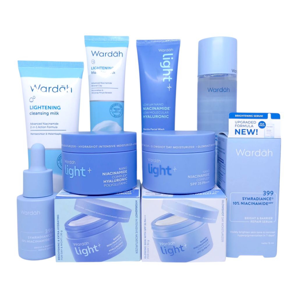 Paket Wardah Light+ dengan Nano Niacinamide Skincare Besar/ Wardah Original/ Wardah Skincare Kulit K