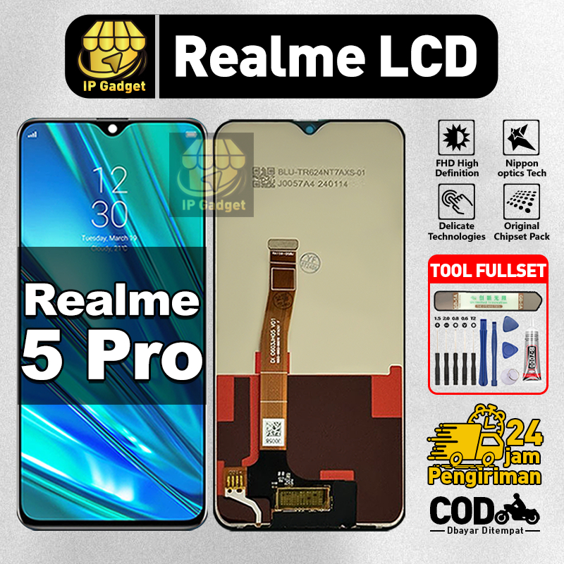Original LCD Realme 5 Pro fullset ori asli Layar hp touchscreen Sentuh Versi Tinggi COD
