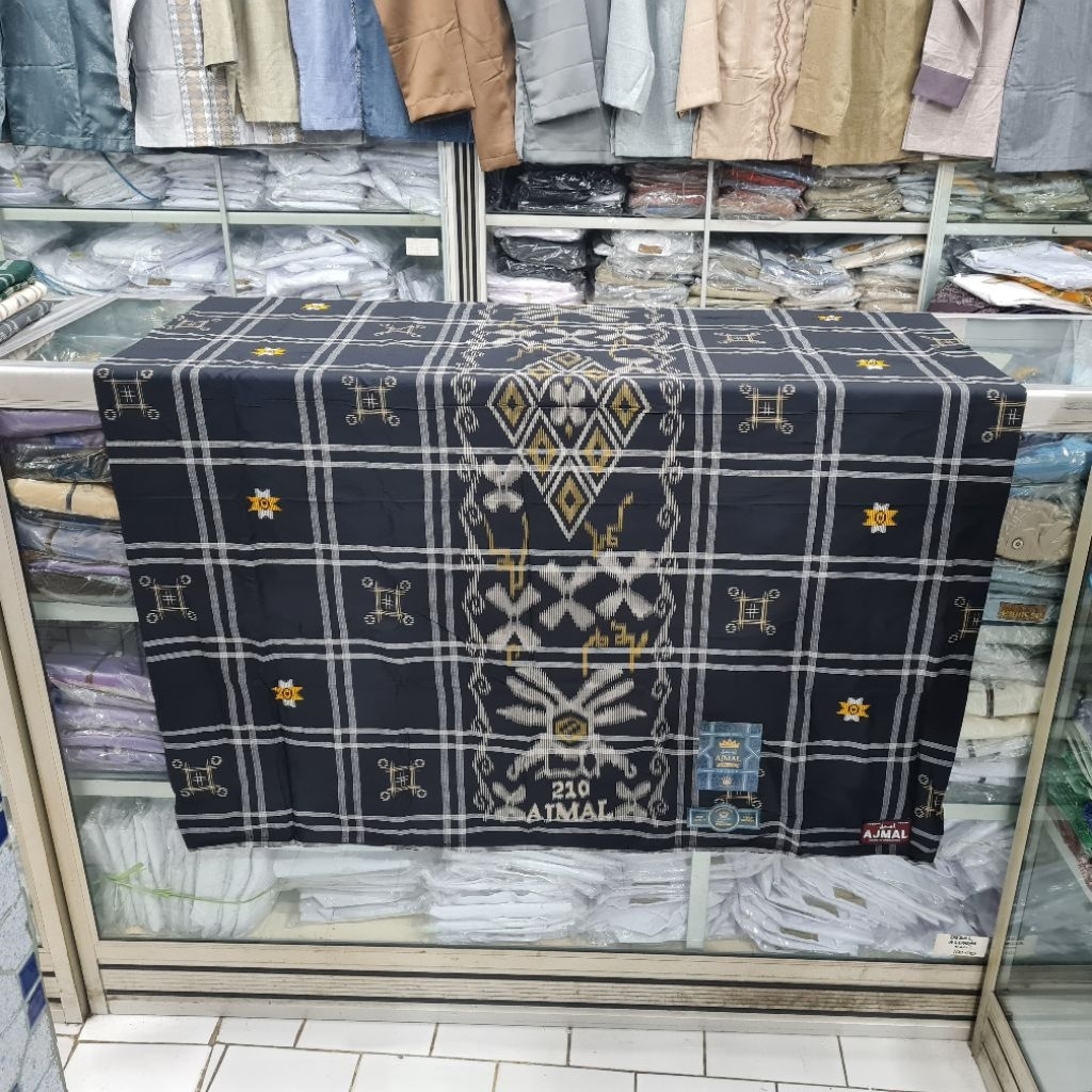 Sarung Pria Dewasa Ajmal Legend Bahan Rayon Motif Songket Kotak Pancingan Motif Jadul