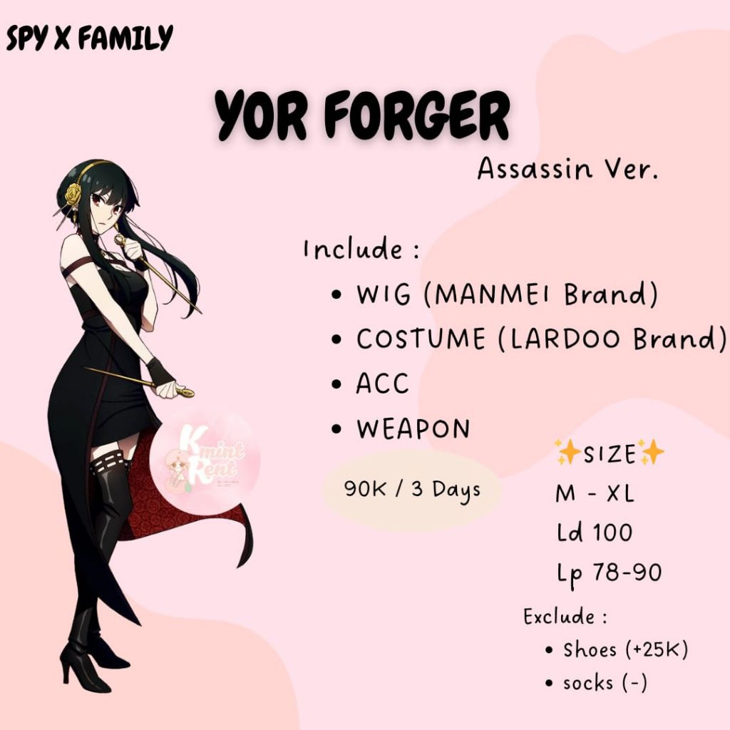 RENTAL/SEWA COSPLAY SPY X FAMILY YOR FORGER