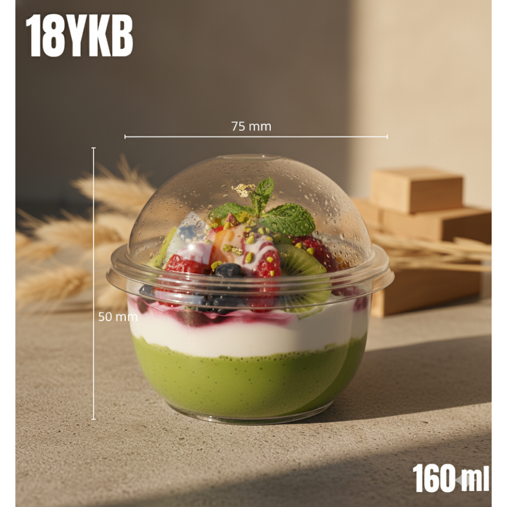 Wadah Makanan Penutup Cup Cake Mini +Tutup Dome