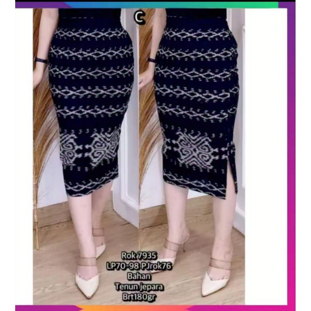 ROK SPAN KANTOR ROK TENUN 7/8 ROK KEKINIAN TENUN JEPARA