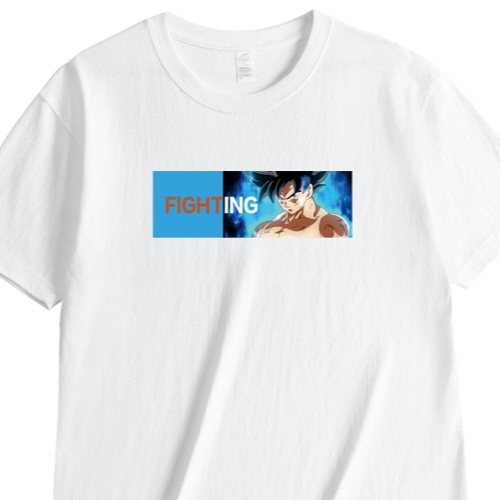 Kaos Oblong Kolaborasi Dragon Ball Unisex Pasangan, Merek Trendy, Desain Goku dan Majin Buu, Gaya Ov