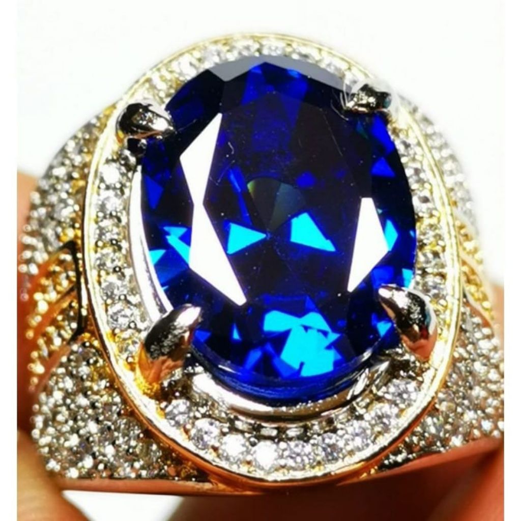 Batu Blue Safir Asli Natural Bukan Lab Cutting Super mewah HQ crystal