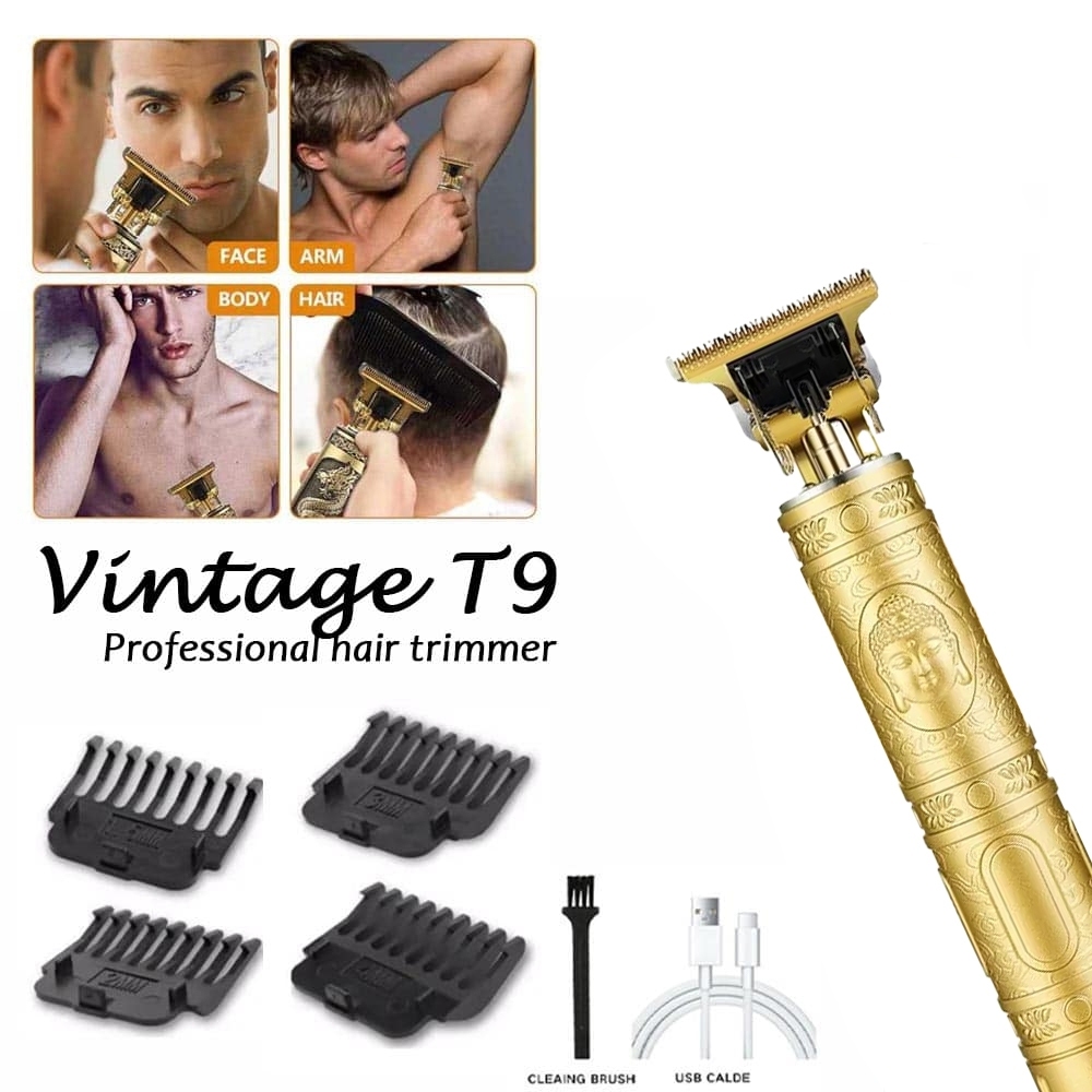 DISKON !! Alat Mesin Cukur Jenggot Listrik Naga T9 / YT10 Vintage USB Rechargeable + Gunting Sasak /