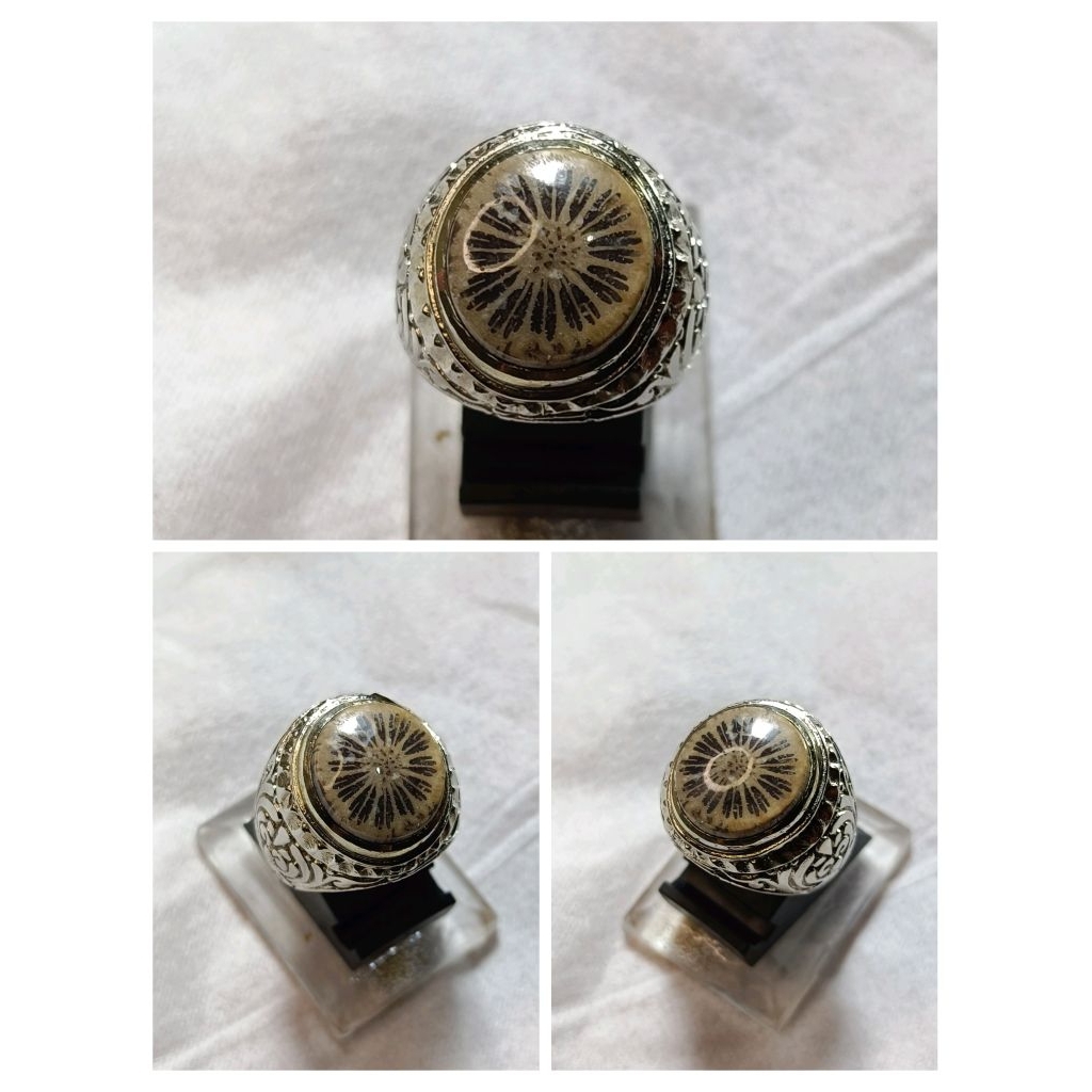 cincin batu akik teratai tunggal