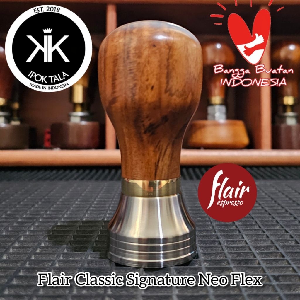 Flair Classic Neo Flex Flat Tamper Kayu Jati 39.45mm
