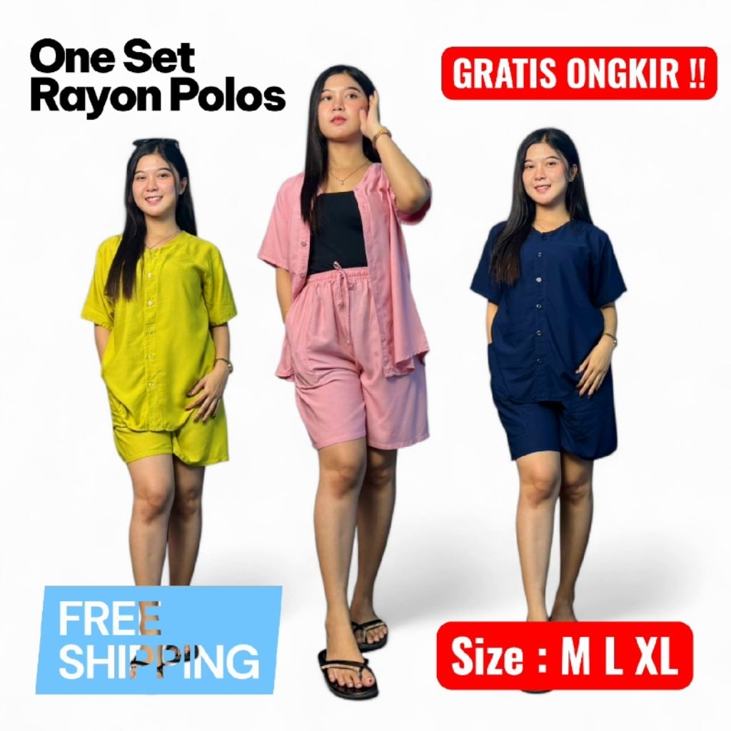 one set Atasan Celana Pendek piyama pendek baju tidur terlaris lia busana daster