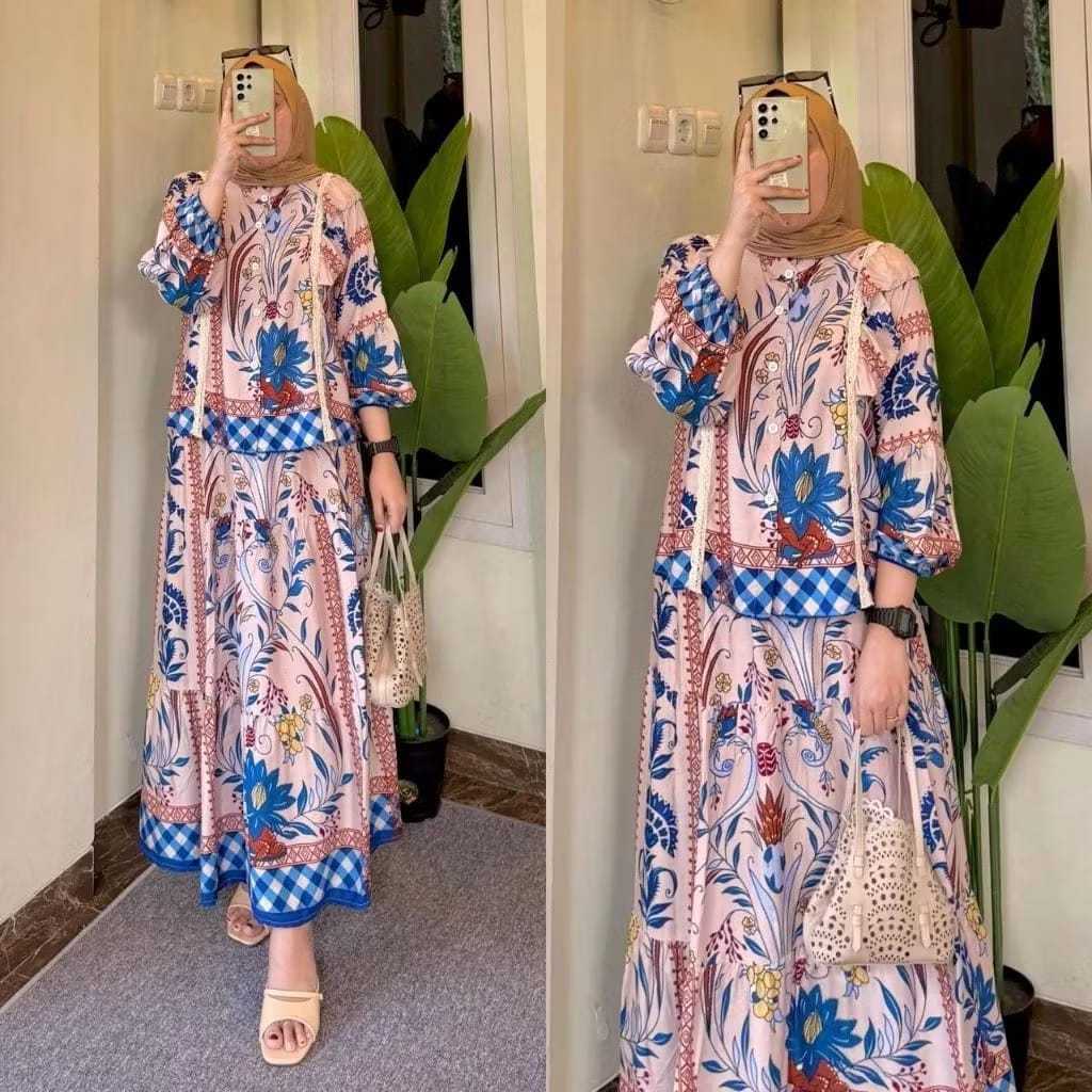 ZAYNA SET RAYON ROK MIX RENDA BUSUI FRIENDLY // SETELAN ROK RAYON // ONE SET RENDA RAYON // SETELAN 