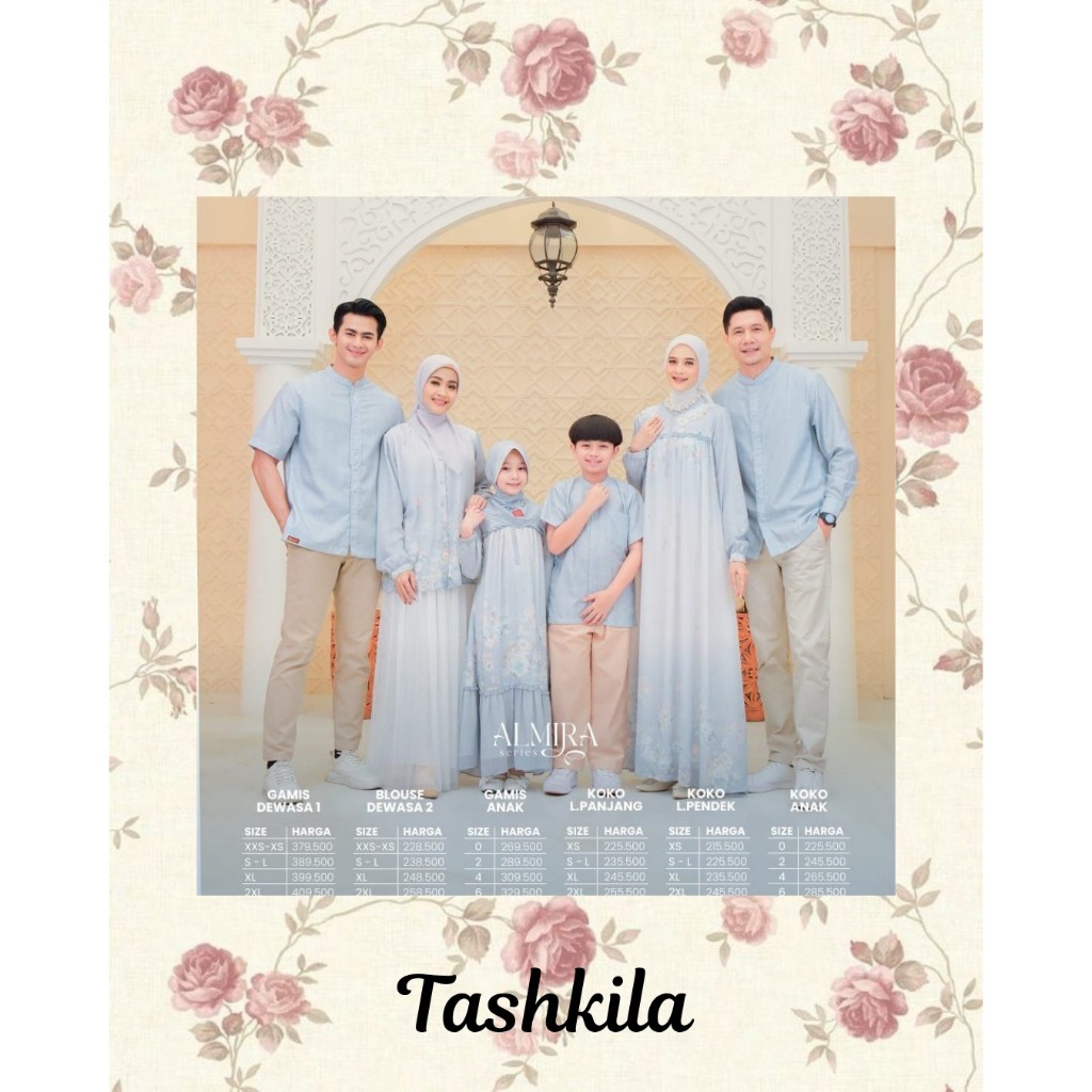 ( Sarimbit Keke Almira Series Baby Blue ) Gamis Keke GDK Koko Dewasa KD Gamis Anak GAK Koko Anak KA