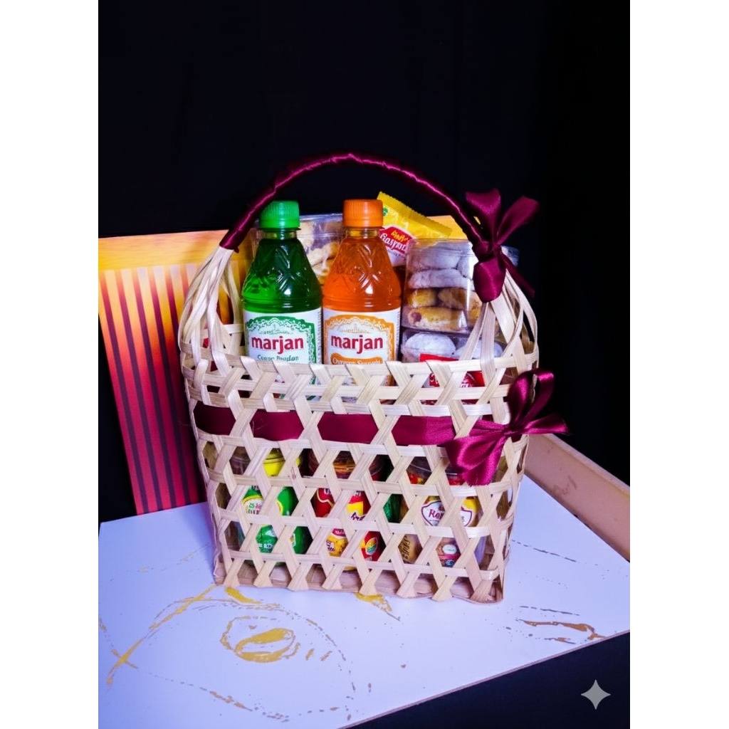 Keranjang Hampers Bambu Tas bambu Parcel Lebaran Tas Hamprs Anyaman Bambu Souvenir Bambu