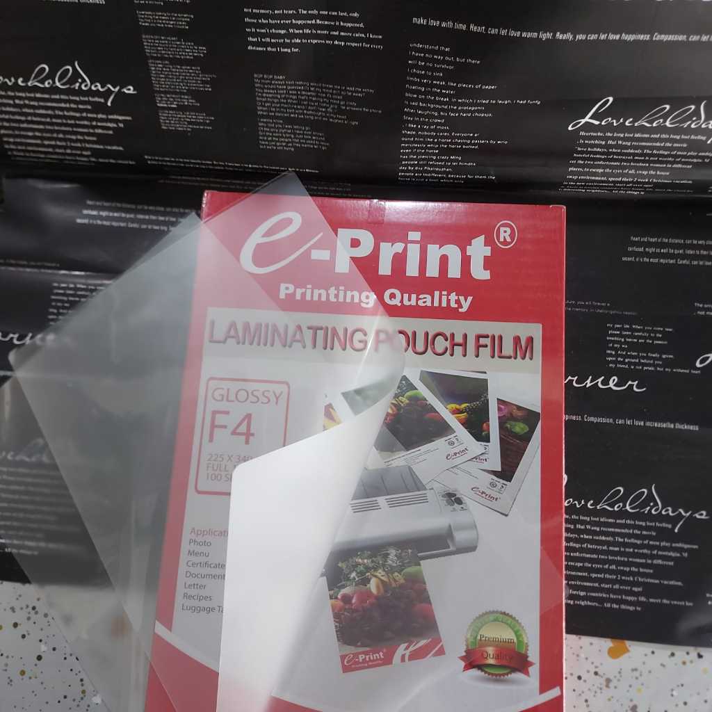 ( 10 lembar ) Laminating Panas Eceran | Plastik Pres Dokumen Ukuran A4 dan F4 | Laminating Panas | K