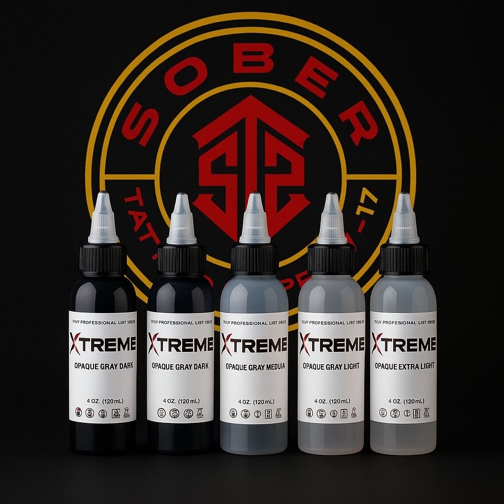 tinta tato OPAQUE GRAY SET 4oz ISI 5 BOTOL 120 mili 100 ORIGINAL USA