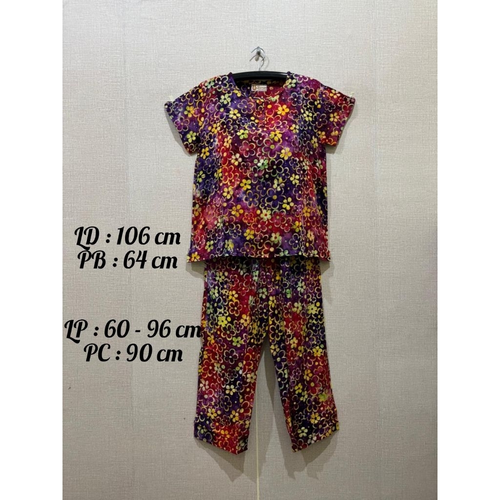 Setelan Sunan kancing  celana panjang (full batik)