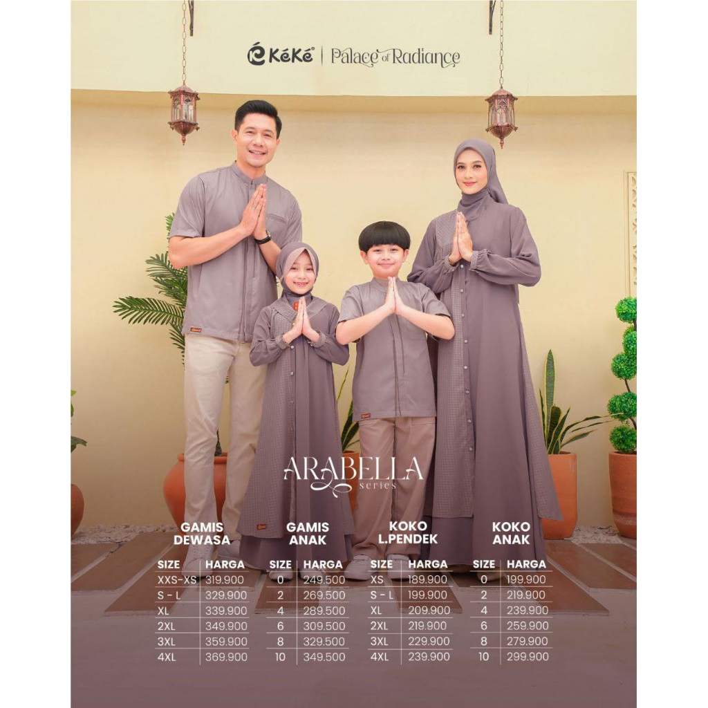 SARIMBIT LEBARAN KELUARGA POLOS 2026 ARABELLA SEPIA TINT by KEKE