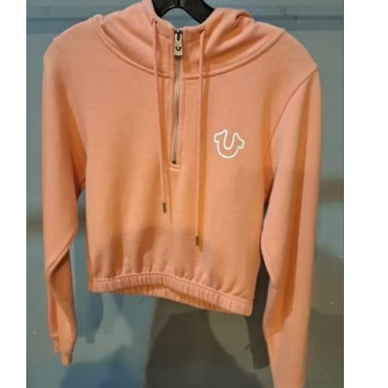 HOODIE WANITA TRUE RELIGION BLOOMING DAHLIATR ZIP CINCHED Original 100%