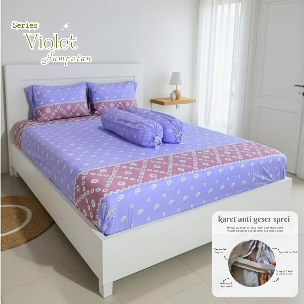 Sprei Batik Jumputan 200x200 Adem Anti Geser Khas Solo Jogja