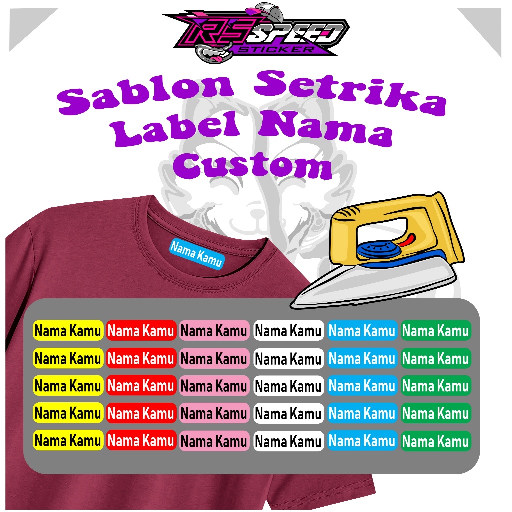 Sablon Setrika Custom Nama