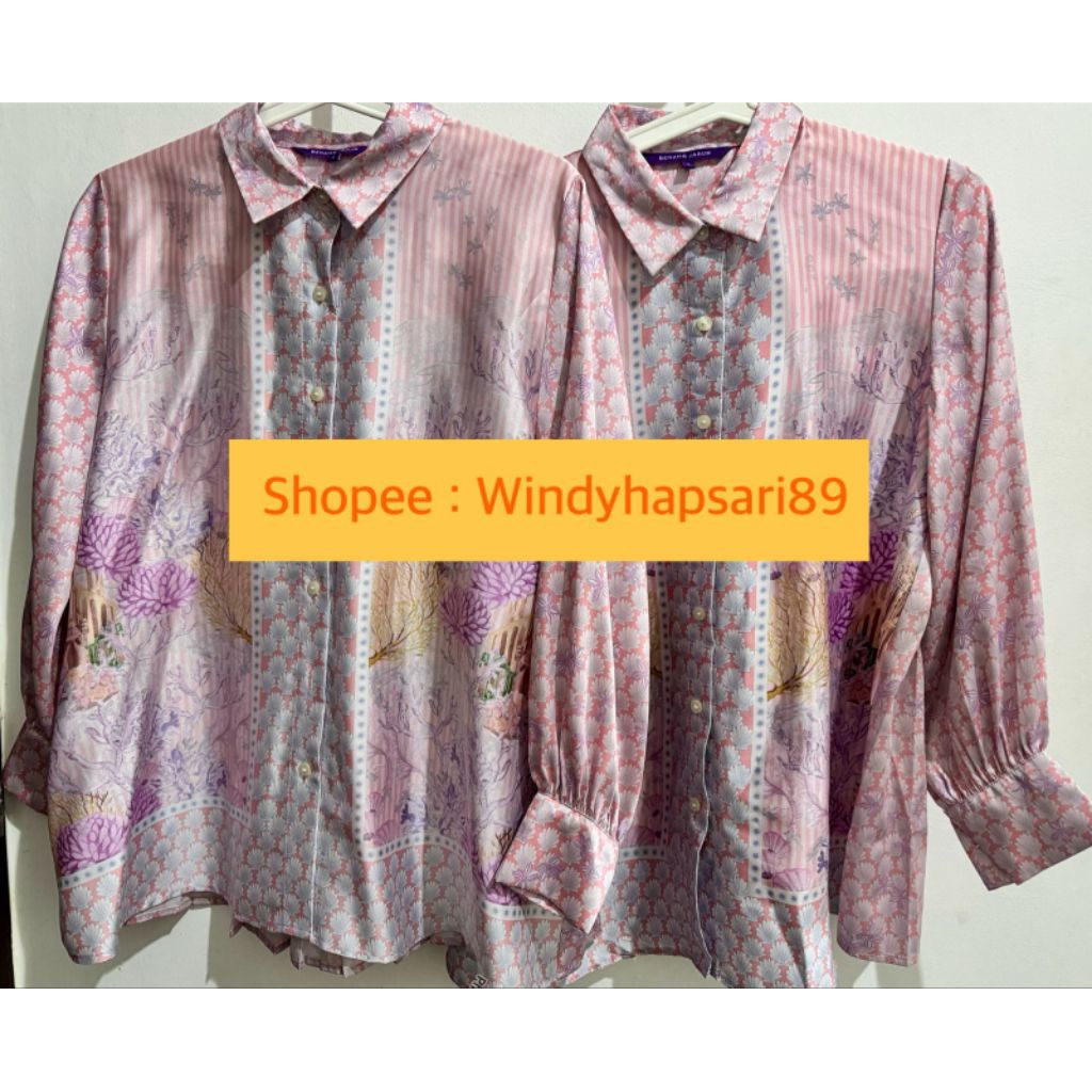 AQUARIELLE BACK PLEATED SHIRT PINK SIZE S DISNEY X BENANG JARUM PRELOVED SUPERZZZ RARE ITEM BACA DES