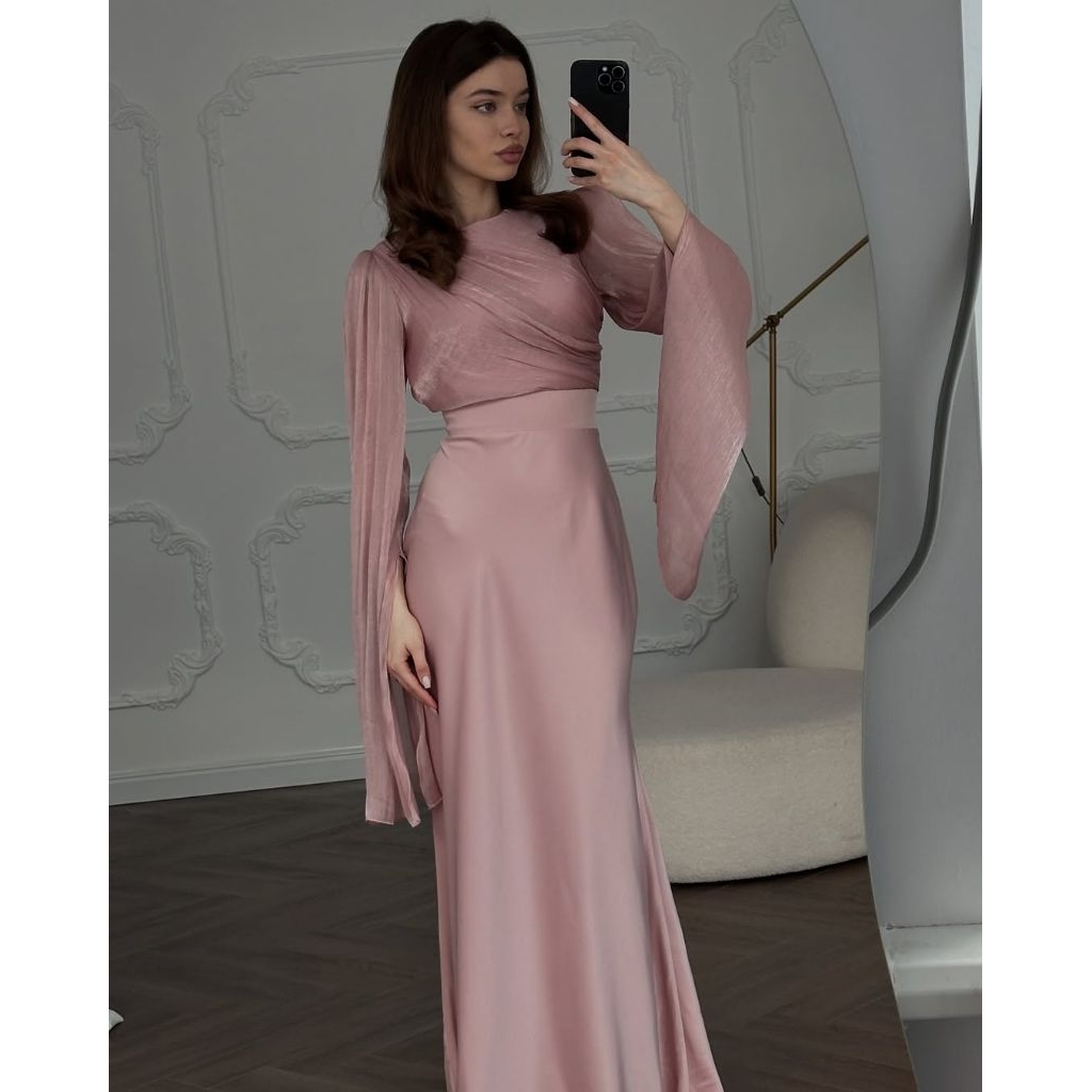 Syahrena Dress Gamis polos Bahan Cradenza mix Maxmara Premium Pressbody Gamis lebaran terbaru Model 